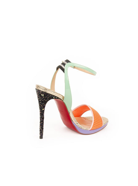 Discoport 120 Patent Ankle Strap Sandal - Gold / Multi