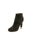 Suede Coco Tower Quilted Heel Boot - Black