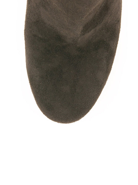 Suede Coco Tower Quilted Heel Boot - Black