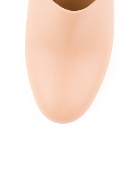 Chanel - Chain Heel Leather Mule - Beige - ForwardModa