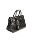 Leather Sac De Jour Handbag - Black