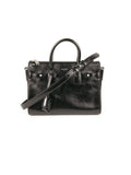 Leather Sac De Jour Handbag - Black