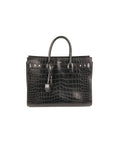 Saint Laurent - Crocodile Embossed Sac Du Jour Tote - Black - ForwardModa