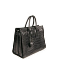 Saint Laurent - Crocodile Embossed Sac Du Jour Tote - Black - ForwardModa