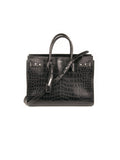 Saint Laurent - Crocodile Embossed Sac Du Jour Tote - Black - ForwardModa