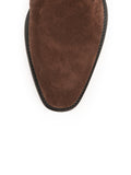 Suede Triple Zip Chelsea Boots - Dark Brown