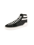George V Suede And Cotton Canvas High Top Sneakers - Black