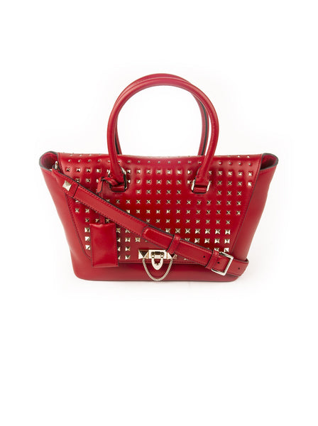 Demilune Rockstud Tote Bag - Red