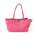 Small Rockstud Trapeze Tote - Fuschia