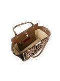 Rockstud Calfhair Trapeze Tote - Leopard