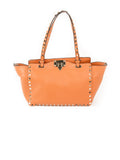Rockstud Trapeze Tote  - Orange