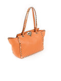 Rockstud Trapeze Tote  - Orange