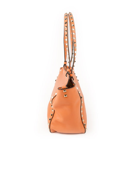 Rockstud Trapeze Tote  - Orange