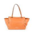 Rockstud Trapeze Tote  - Orange