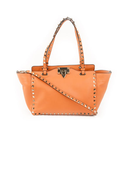 Rockstud Trapeze Tote  - Orange