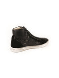 Saint Laurent - Antibe Glitter & Suede High-Top Sneaker - Black - ForwardModa