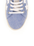 Star Embroidered Sneakers - White / Blue