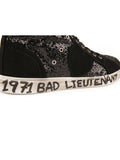 Saint Laurent - Antibe Glitter & Suede High-Top Sneaker - Black - ForwardModa