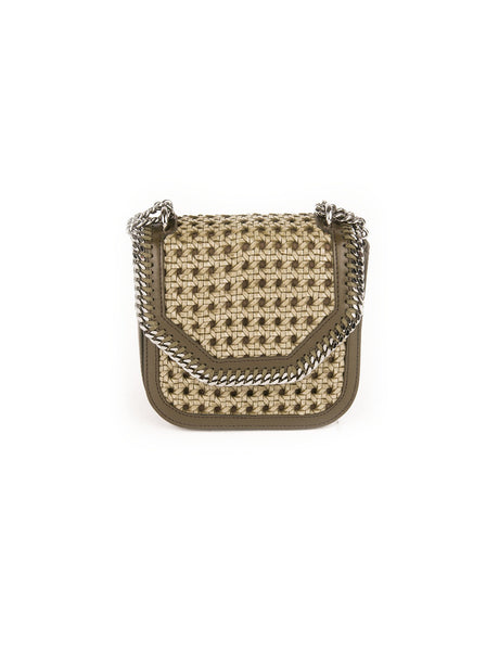 Wicker Mini Box Shoulder Bag - Green