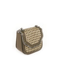Wicker Mini Box Shoulder Bag - Green