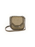 Wicker Mini Box Shoulder Bag - Green