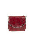 Stella McCartney - Crocodile Embossed Falabella Shoulder Bag- Red - ForwardModa