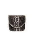 Velvet Jacquard Shoulder Bag - Black