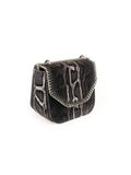 Velvet Jacquard Shoulder Bag - Black