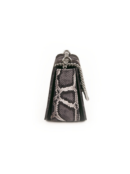 Velvet Jacquard Shoulder Bag - Black
