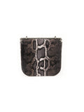 Velvet Jacquard Shoulder Bag - Black
