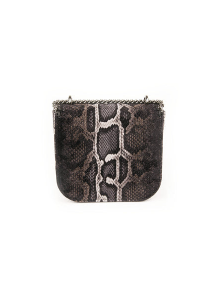 Velvet Jacquard Shoulder Bag - Black