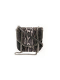 Velvet Jacquard Shoulder Bag - Black