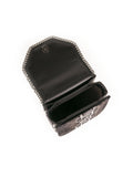 Velvet Jacquard Shoulder Bag - Black