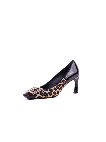 Roger Vivier - Belle Vivier Trompette Cut Pump - Leopard Print - ForwardModa