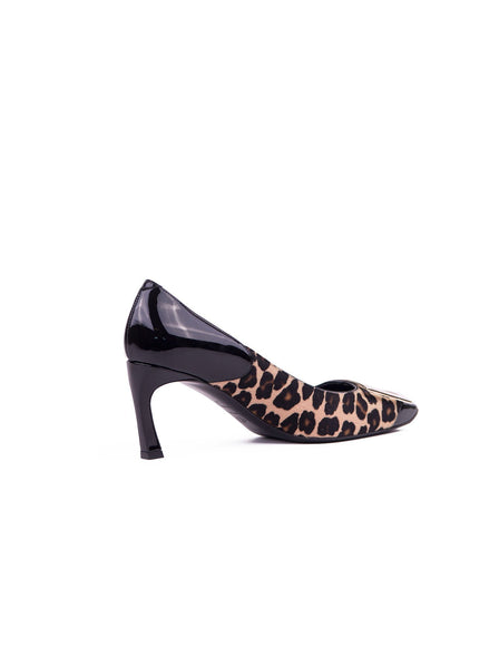 Roger Vivier - Belle Vivier Trompette Cut Pump - Leopard Print - ForwardModa