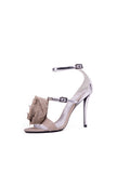 Rose N Roll Linen Sandal - Beige / Silver