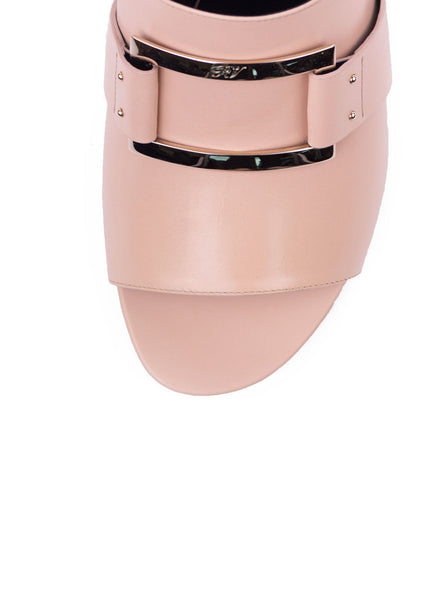 Rabat Metal Buckle Mule 35 - Rose Salmon
