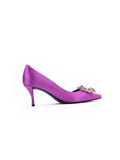 Embellished Satin Pump - Magenta