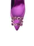 Embellished Satin Pump - Magenta