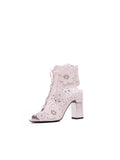 Podium Skin Guipure Bootie - White