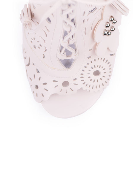 Podium Skin Guipure Bootie - White