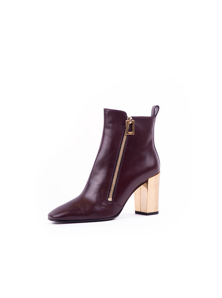Polly Zip Ankle Bootie - Burgundy