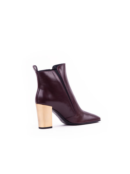 Polly Zip Ankle Bootie - Burgundy