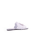 Slipper Guipure Rabat Flat - White / Silver