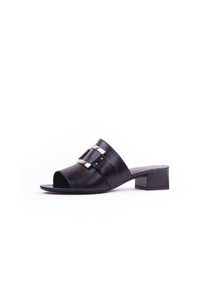 Rabat Metal Buckle Mule 35 - Black