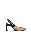 Slingback Cut Trompette - Black / Rose Salmon