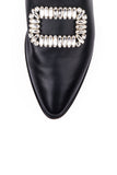 Roger Vivier - Bab' Viv' Strass Buckle Flat - Black - ForwardModa