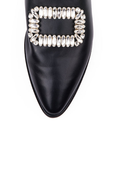 Roger Vivier - Bab' Viv' Strass Buckle Flat - Black - ForwardModa