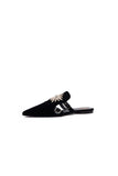 Star Strass Flat Mule - Black