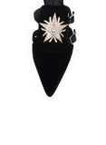 Star Strass Flat Mule - Black